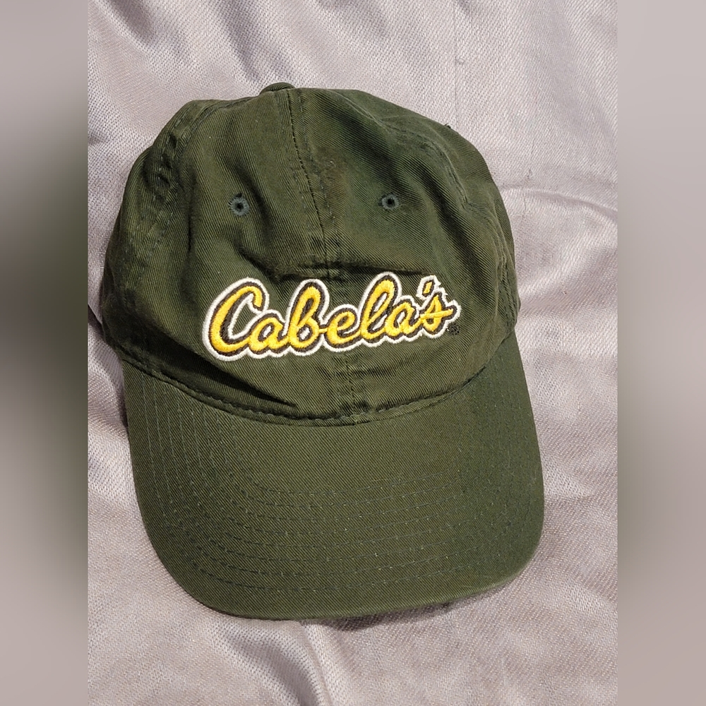 Cabela's Hat/Cap, O/S Olive Green & Yellow Embroidered Adjustable Strap